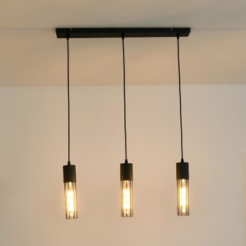 Пендел MELODY 3xE27/15W/230V черен