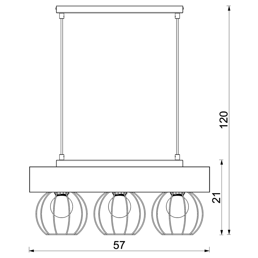 Пендел MENTON 3xE27/15W/230V черен/кафяв/дъб