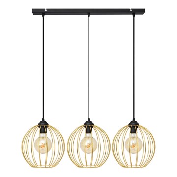 Пендел MERCURE 3xE27/15W/230V златист/черен