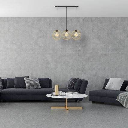 Пендел MERCURE 3xE27/15W/230V златист/черен