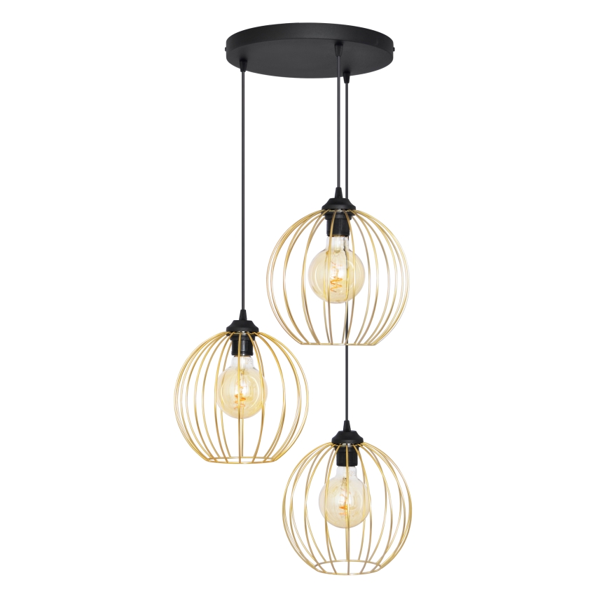 Пендел MERCURE 3xE27/15W/230V златист/черен