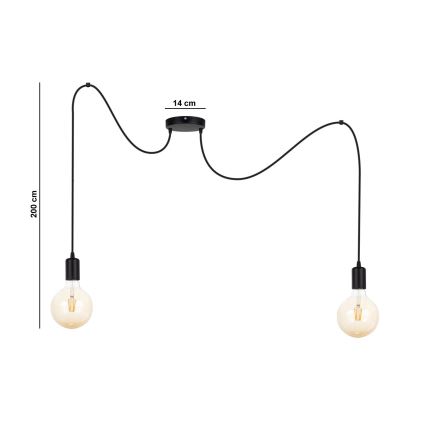 Пендел MIROS 2xE27/60W/230V паяк черен