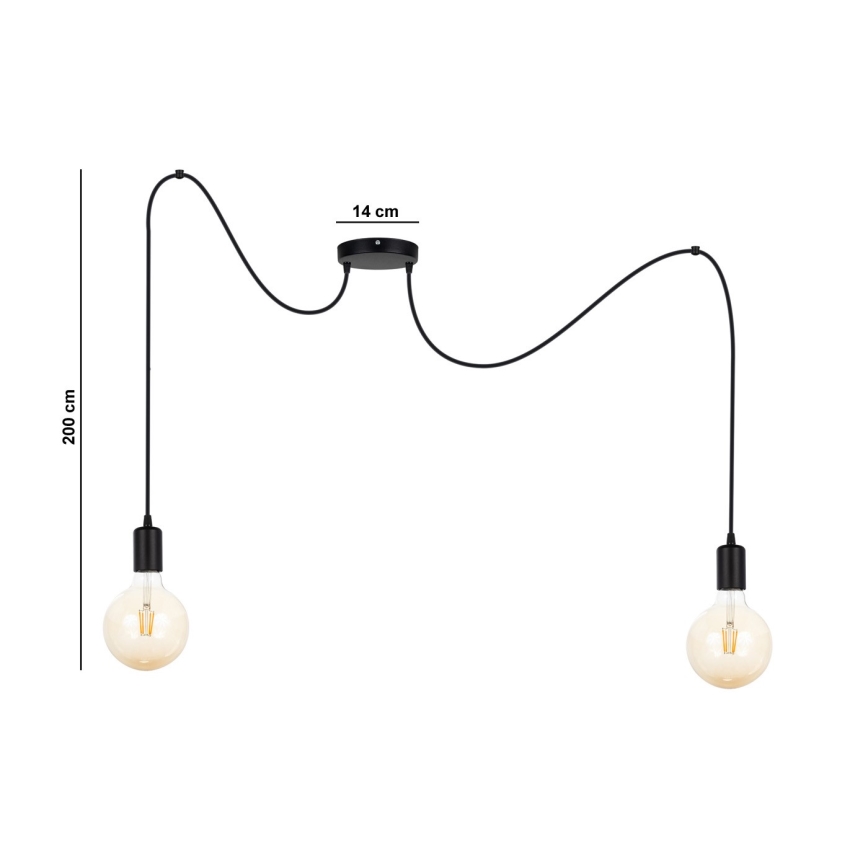 Пендел MIROS 2xE27/60W/230V паяк черен