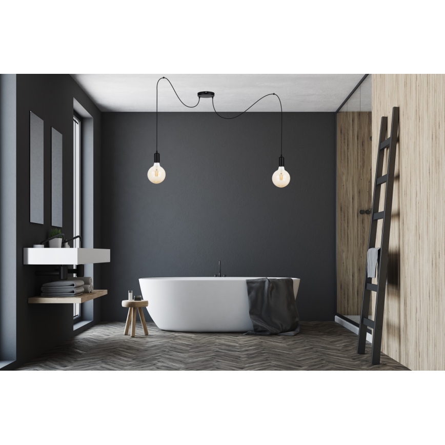 Пендел MIROS 2xE27/60W/230V паяк черен