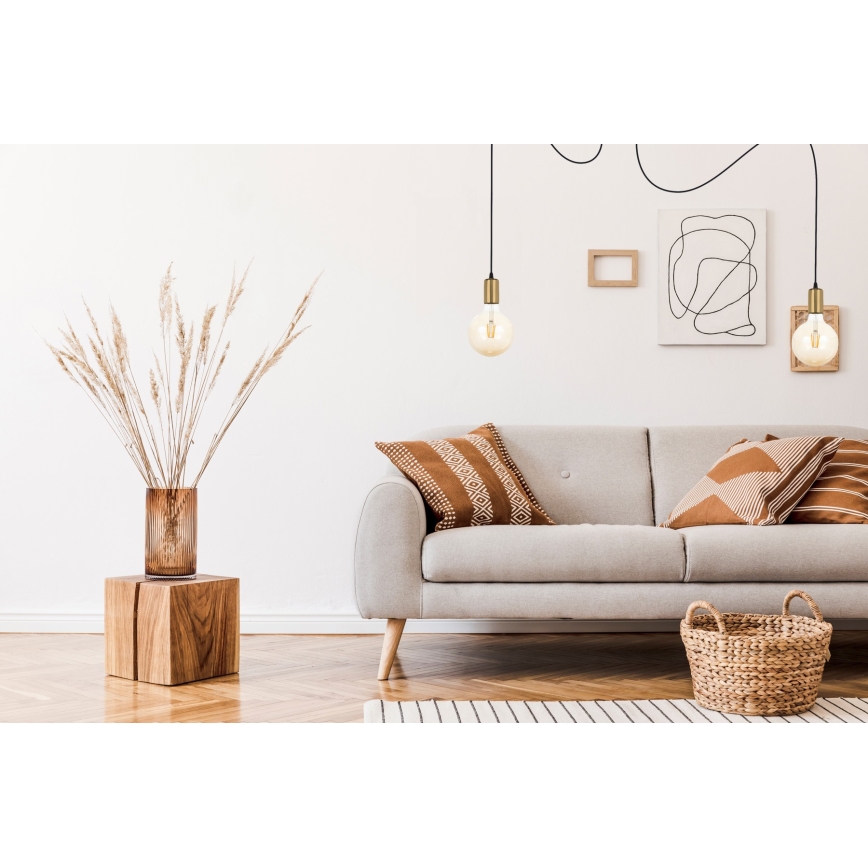 Пендел MIROS 2xE27/60W/230V паяк черен/златист