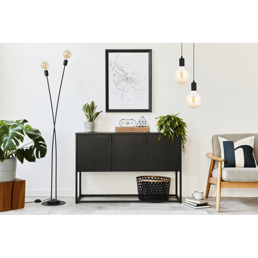 Пендел MIROS 2xE27/60W/230V кръгъл черен