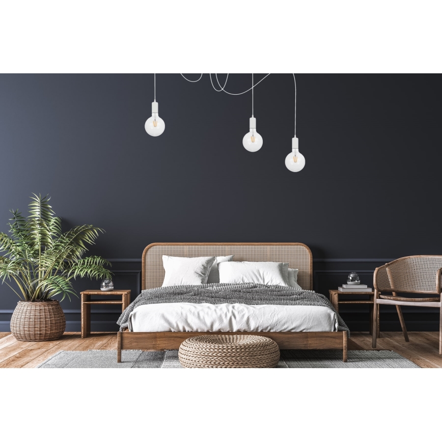 Пендел MIROS 3xE27/60W/230V паяк бял