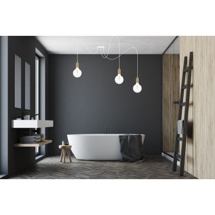 Пендел MIROS 3xE27/60W/230V паяк бял/златист