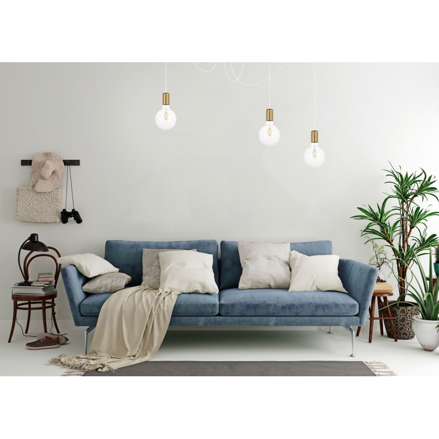 Пендел MIROS 3xE27/60W/230V паяк бял/златист