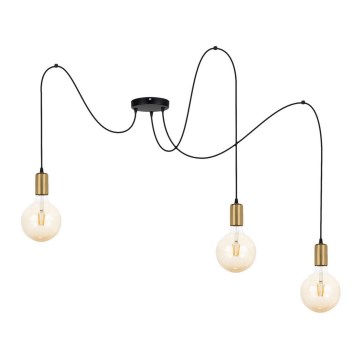 Пендел MIROS 3xE27/60W/230V паяк черен/златист