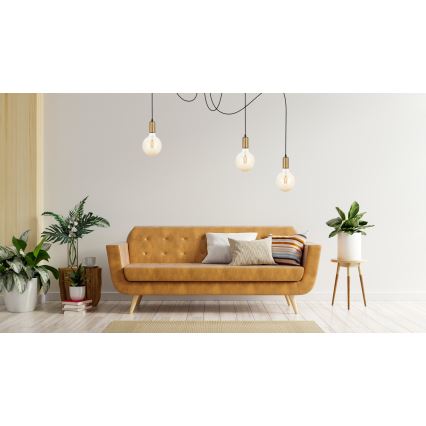 Пендел MIROS 3xE27/60W/230V паяк черен/златист