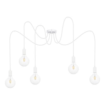 Пендел MIROS 5xE27/60W/230V паяк бял