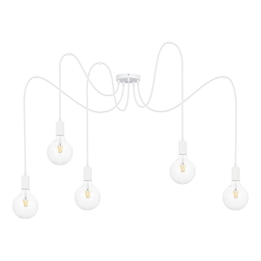 Пендел MIROS 5xE27/60W/230V паяк бял