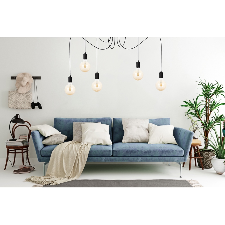 Пендел MIROS 5xE27/60W/230V паяк черен