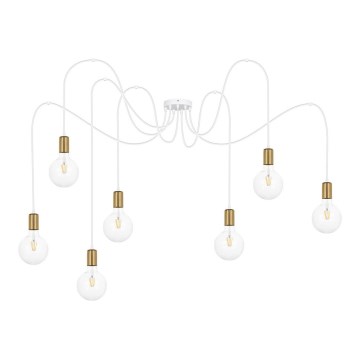 Пендел MIROS 7xE27/60W/230V паяк бял/златист