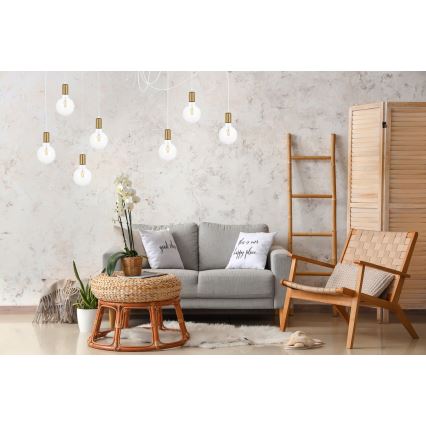 Пендел MIROS 7xE27/60W/230V паяк бял/златист