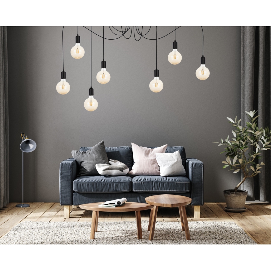 Пендел MIROS 7xE27/60W/230V паяк черен