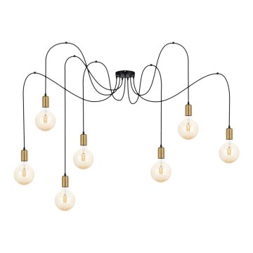 Пендел MIROS 7xE27/60W/230V паяк черен/златист