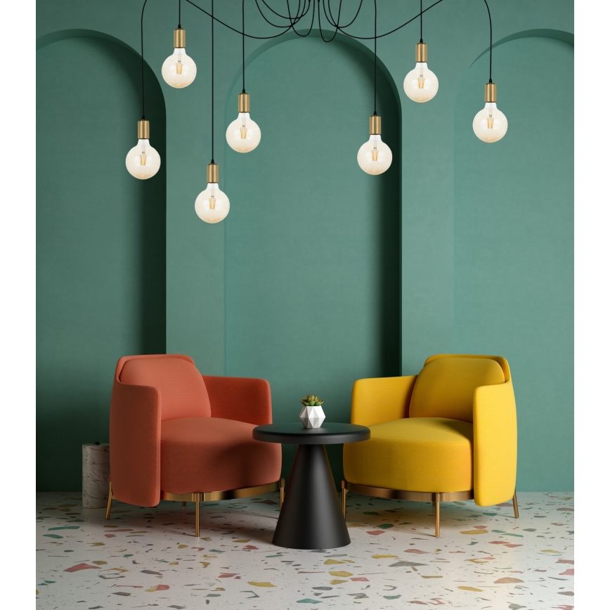 Пендел MIROS 7xE27/60W/230V паяк черен/златист