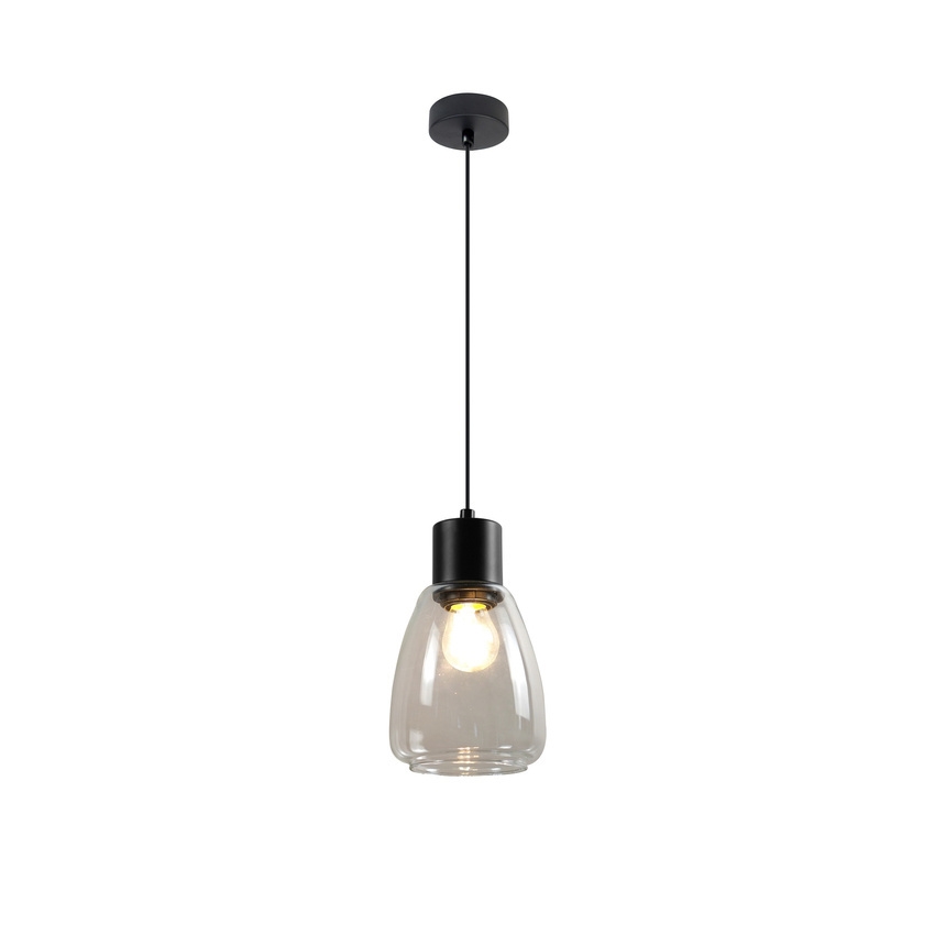 Пендел MOLDO 1xE27/40W/230V черен/прозрачен