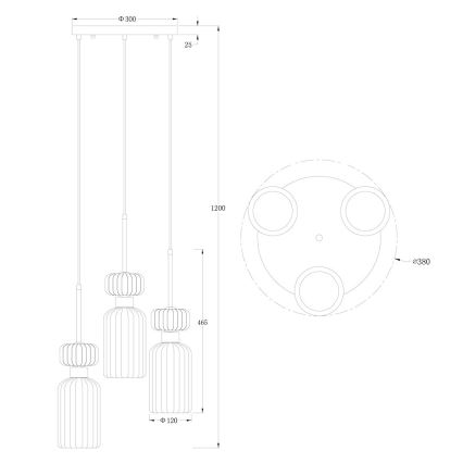 Пендел MOLLY 3xE14/40W/230V Ø 38 см цветен