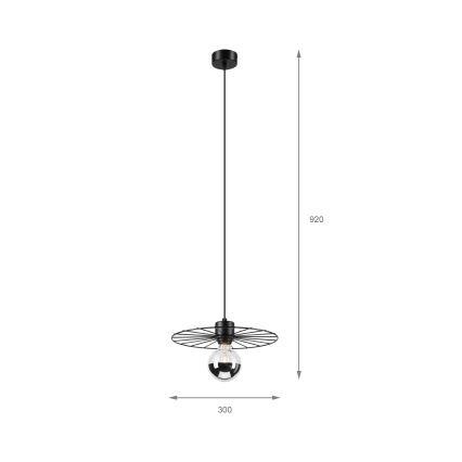 Пендел MONTANA 1xE27/15W/230V Ø 30 см черен