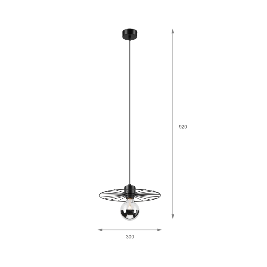 Пендел MONTANA 1xE27/15W/230V Ø 30 см черен