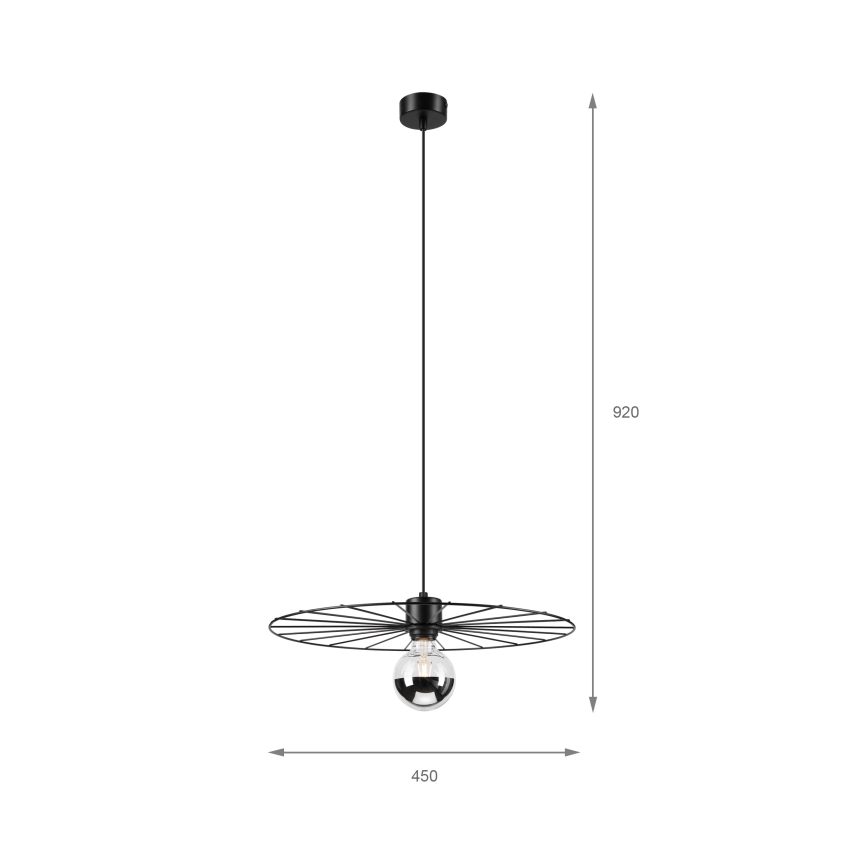 Пендел MONTANA 1xE27/15W/230V Ø 45 см черен