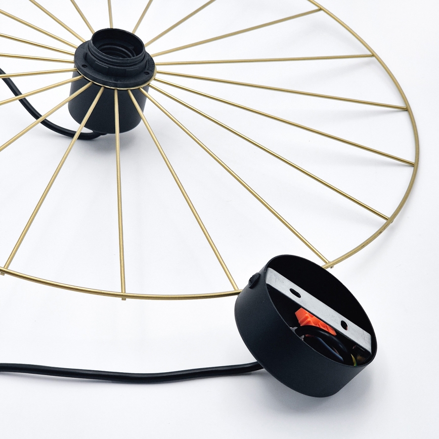 Пендел MONTANA 1xE27/15W/230V Ø 45 см златист/черен