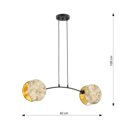 Пендел MOTIF 2xE14/10W/230V златист