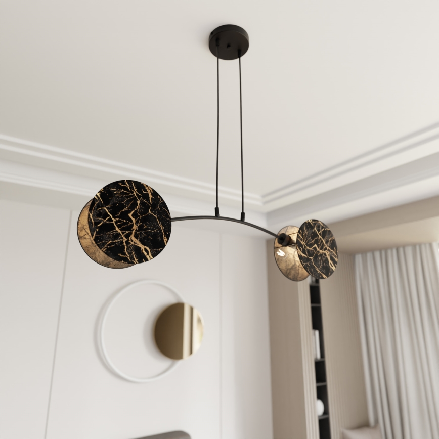 Пендел MOTIF 2xE27/15W/230V черен/златист