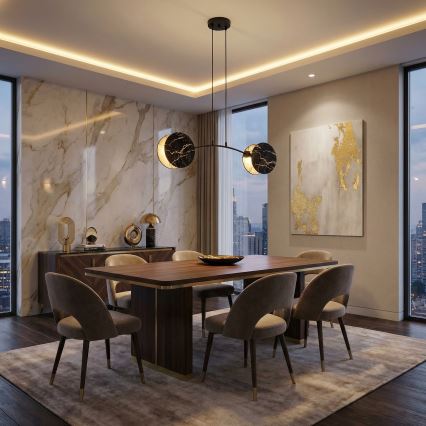 Пендел MOTIF 2xE27/15W/230V черен/златист