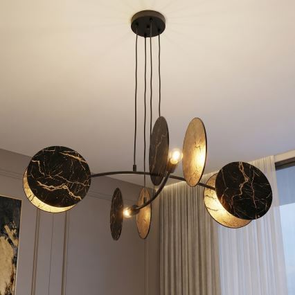 Пендел MOTIF 4xE27/15W/230V черен/златист