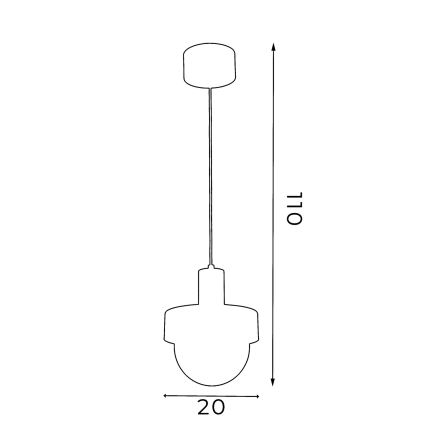 Пендел на шнур CANAN 1xE27/15W/230V Ø 20 см бежов