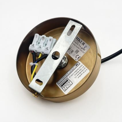 Пендел на шнур HECTOR 1xE27/15W/230V бял/месинг Ø 20 см