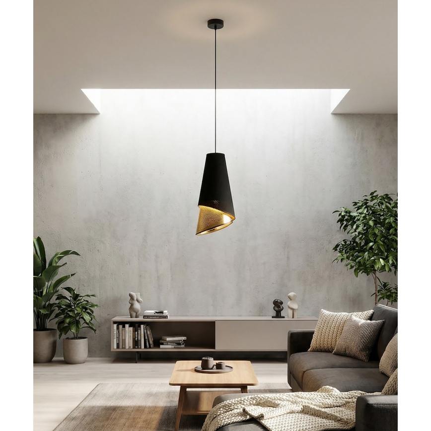 Пендел на шнур MODA 1xE27/15W/230V, черно/златисто
