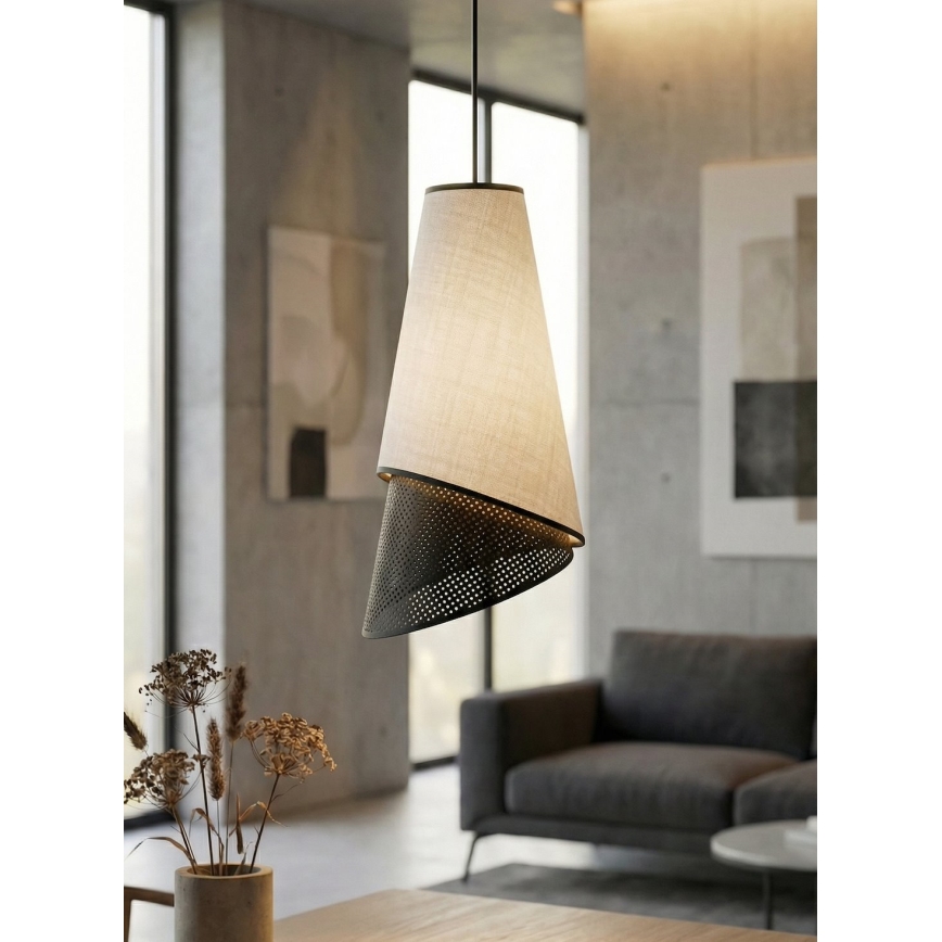 Пендел на шнур MODA 1xE27/15W/230V сив/черен