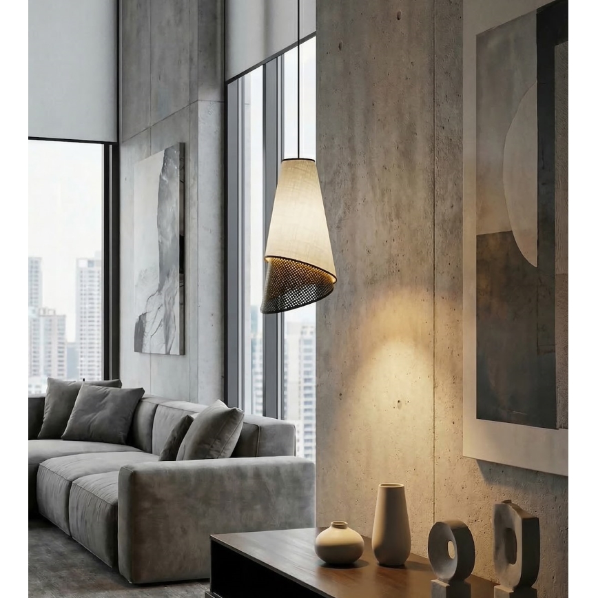 Пендел на шнур MODA 1xE27/15W/230V сив/черен