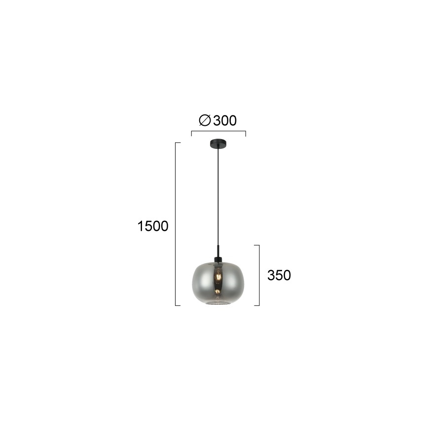 Пендел на кабел ALAN 1xE27/40W/230V димно черен