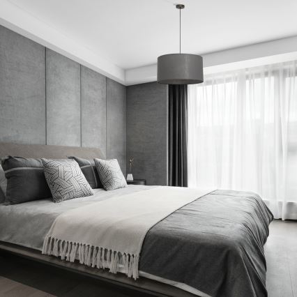 Пендел на кабел ALBA 1xE27/15W/230V Ø 45 см, сив