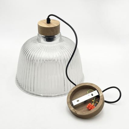 Пендел на кабел ASTA 1xE27/60W/230V Ø 28 см дъб