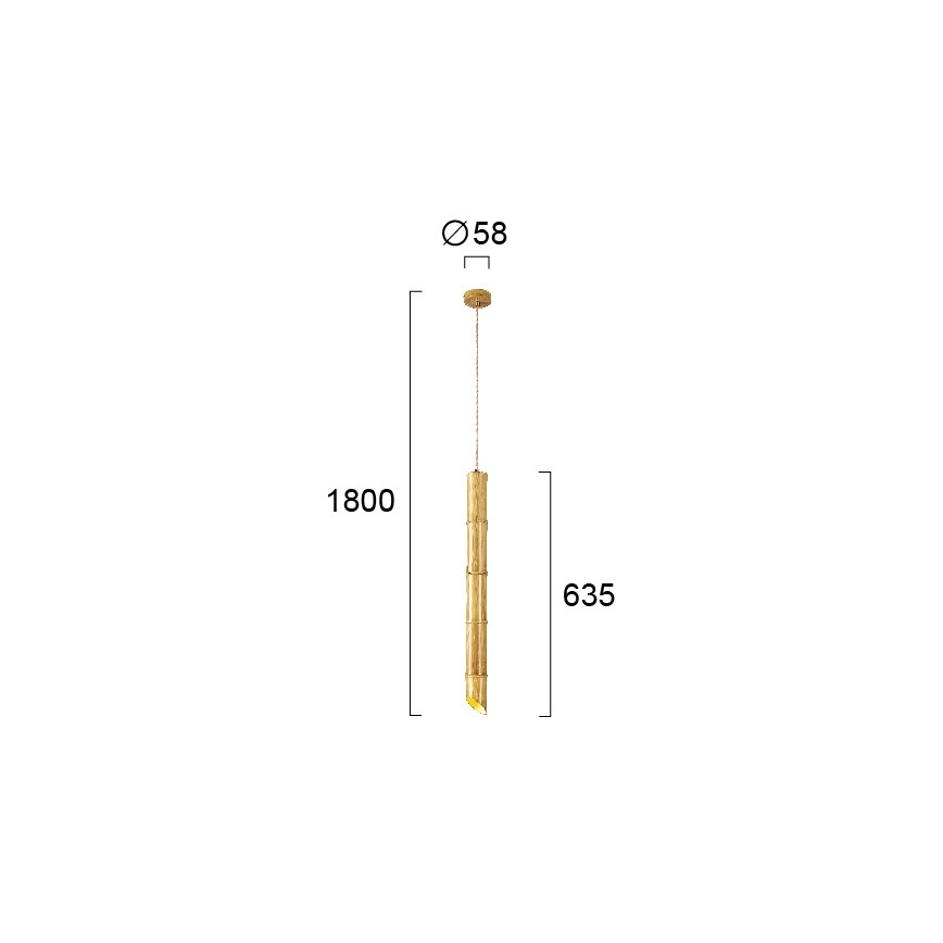 Пендел на кабел BAMBOO 1xGU10/50W/230V бамбук