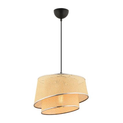 Пендел на кабел BARETTE 1xE27/60W/230V бежов/лъскав хром