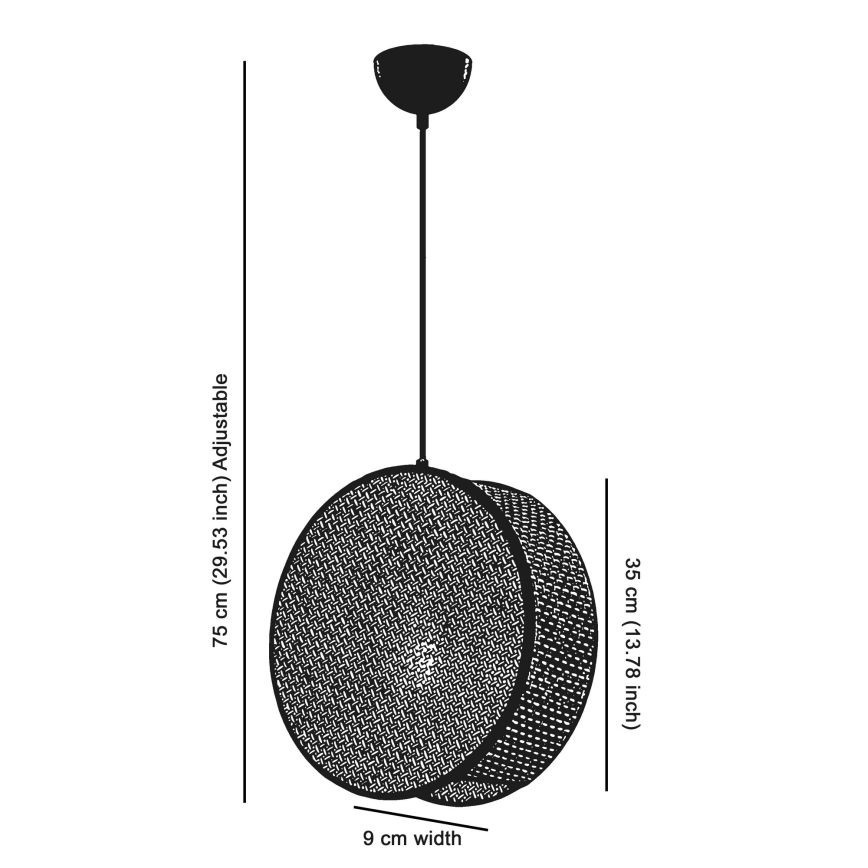 Пендел на кабел BIG DRUM 1xE27/60W/230V бежов/черен