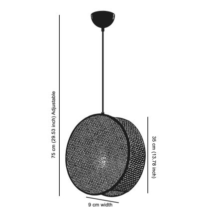 Пендел на кабел BIG DRUM 1xE27/60W/230V кафяв/черен