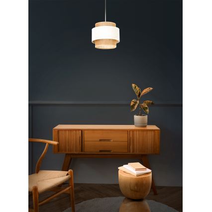 Пендел на кабел BOHO 1xE27/60W Ø 20 см крем/юта