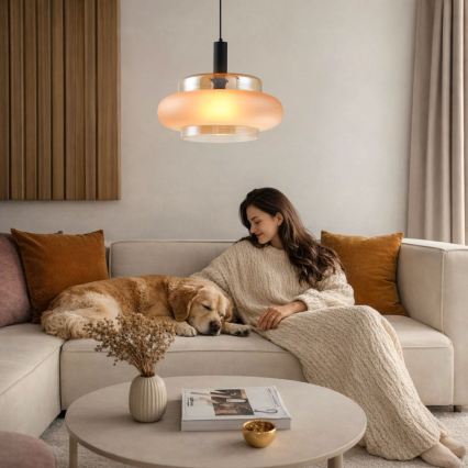 Пендел на кабел BRIZI 1xE27/40W/230V бежов/димчат