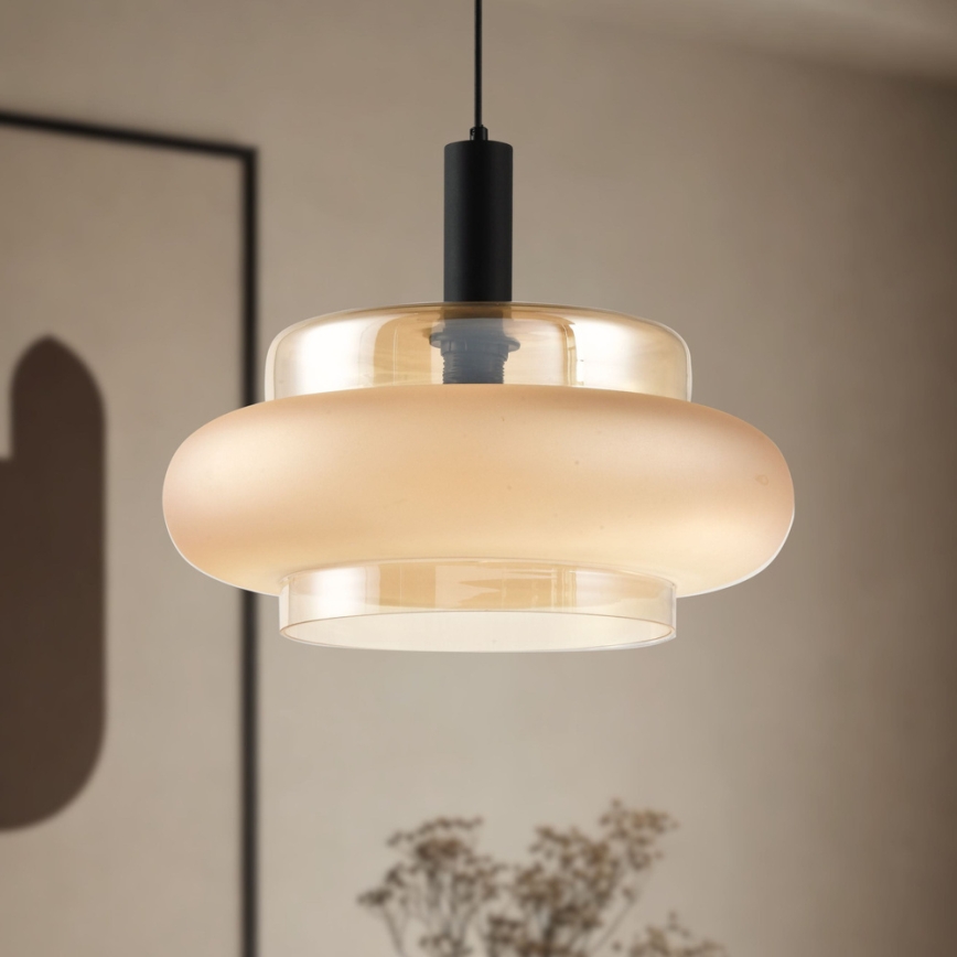 Пендел на кабел BRIZI 1xE27/40W/230V бежов/димчат