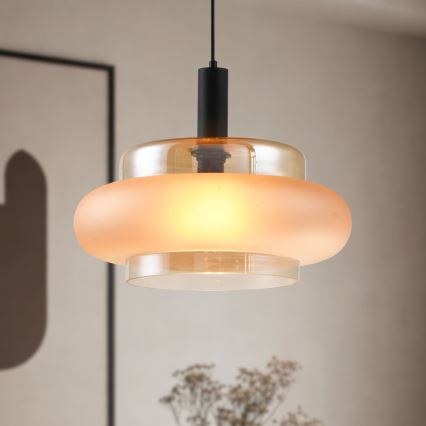 Пендел на кабел BRIZI 1xE27/40W/230V бежов/димчат