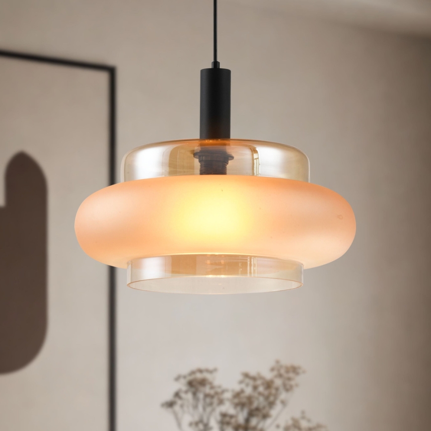 Пендел на кабел BRIZI 1xE27/40W/230V бежов/димчат